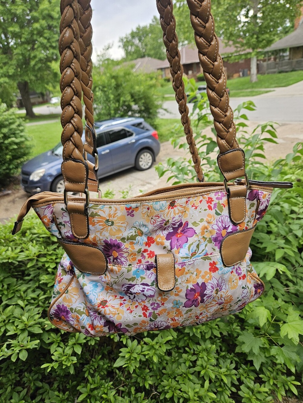 Rosetti Double Braided Floral Print Shoulder Bag - Picture 5 of 6